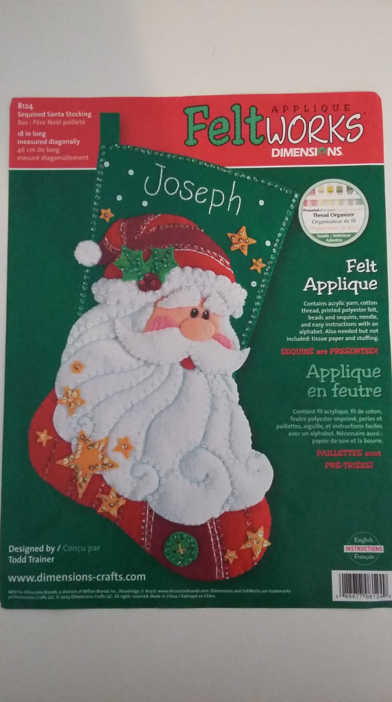 Dimensions Felt Applique Christmas Stocking - Sequinned Santa