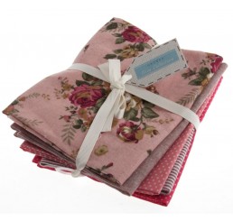 Cotton Linen Fat Quarters: Rosy