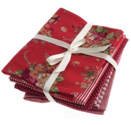 Cotton Linen Fat Quarters: Red