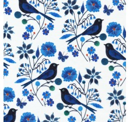 Moody Blues by Geninne - Perched Birds, White