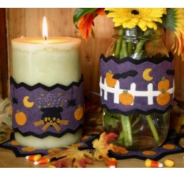 Halloween Felt Candle Wraps & Mini Mats Pattern by Bare Roots