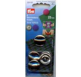 Cover Buttons brass silver col 23 mm without tool