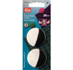 Cover Buttons brass silver col 38 mm without tool