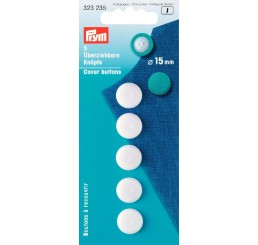 Cover Buttons plastic white 15 mm