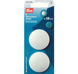 Cover buttons plastic 38 mm white