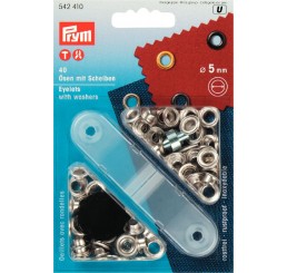 Eyelets+Washers brass silver col 4.0 mm