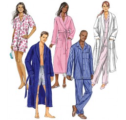 Butterick - Misses'/Men's Robe, Belt, Top, Shorts and Pants (SML-MED-LRG)