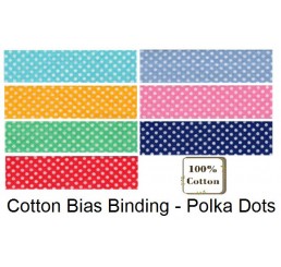 Cotton Bias Binding - 20mm - Polka Dots