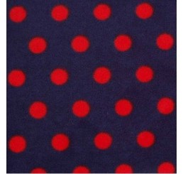 Premium Polar Fleece Fleece - Navy & Red Polka Dot