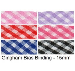 Gingham Bias Binding - 15mm