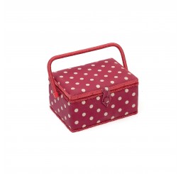 Value Sewing Basket, Red Polka Dots - Medium