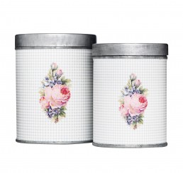 Floral storage tins