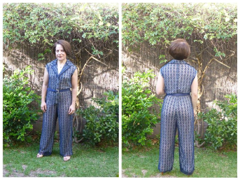 Maria's blue lace jumpsuit the great british sewing bee