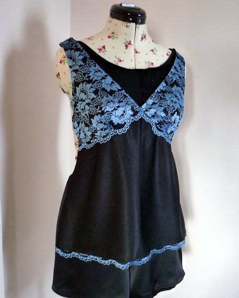 Great British Sewing Bee Black Blue Lace