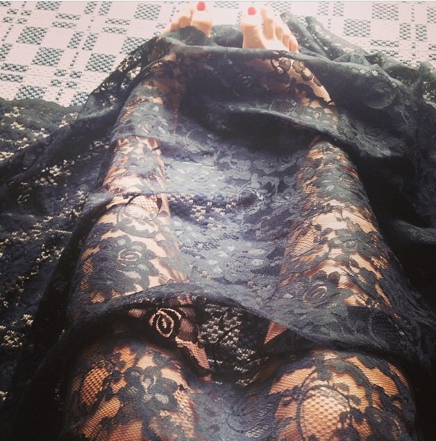black lace dress